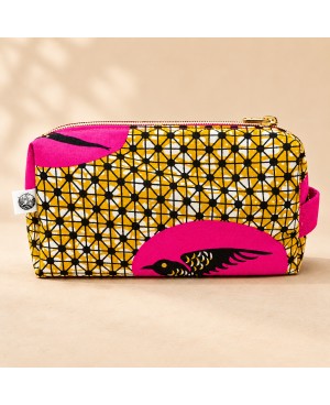 Trousse tissu wax hirondelles