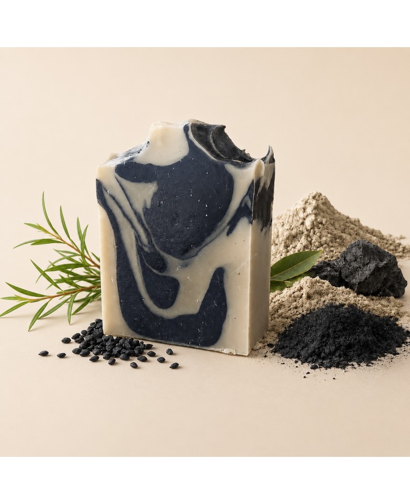 Savon Tea Tree, nigelle, ghassoul & charbon actif