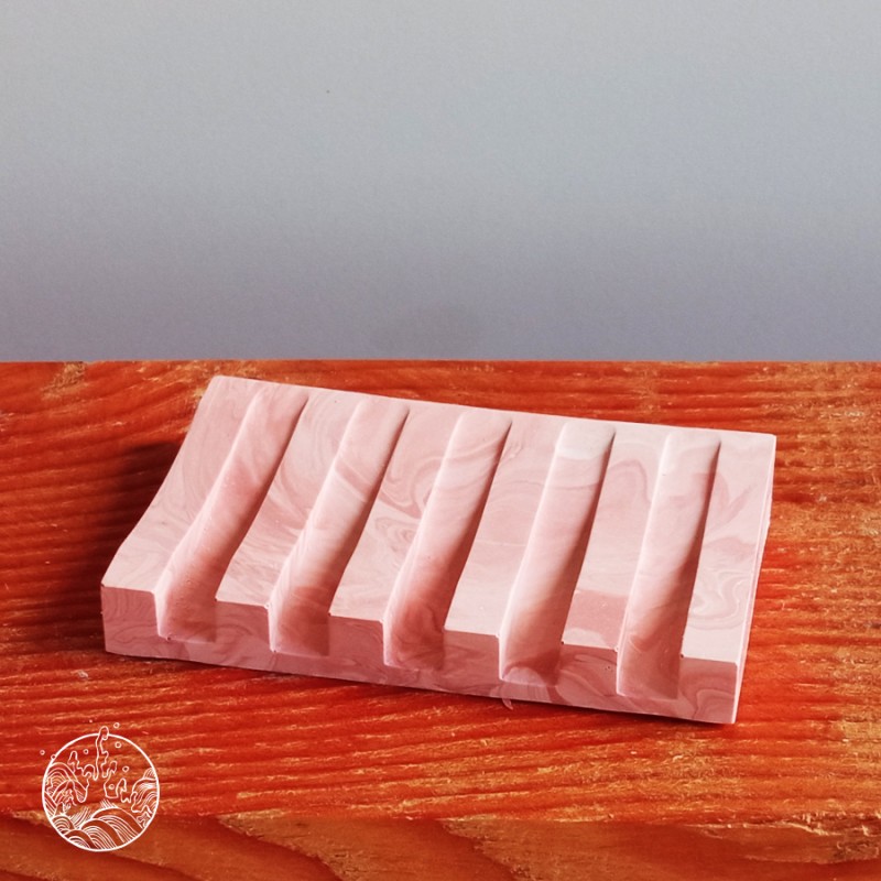 Porte-savon jesmonite rose poudré