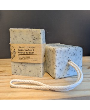savon exfoliant tea tree et graines de pavot 100g et 200g